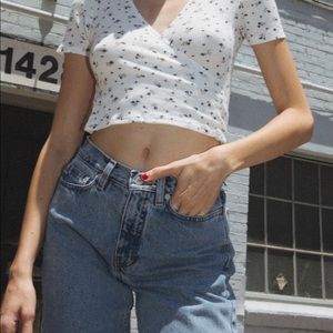 Brandy Melville floral thermal rae top